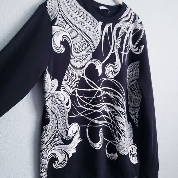 Versace Collection Black and White Scroll Crewneck Sweater - Picture 3 of 6